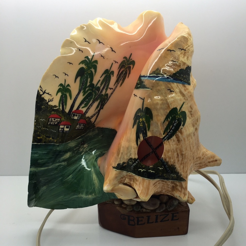 CONCH SHELL LIGHT HandPainted TIKI Bar Post WWII VERY RARE Vintage Working Lite!